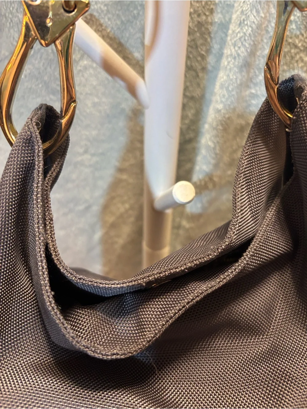 JPK Paris 75 dark gray Hobo Bag with Gold Accents and leather strap